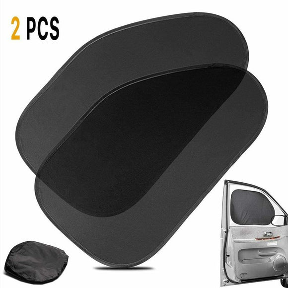 2-Pack Mesh Car Cling Side Window Sun Shade (No Suction Cups)