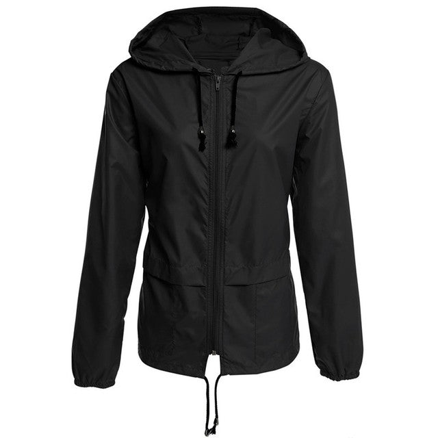 Women's Drawstring Rain Jacket