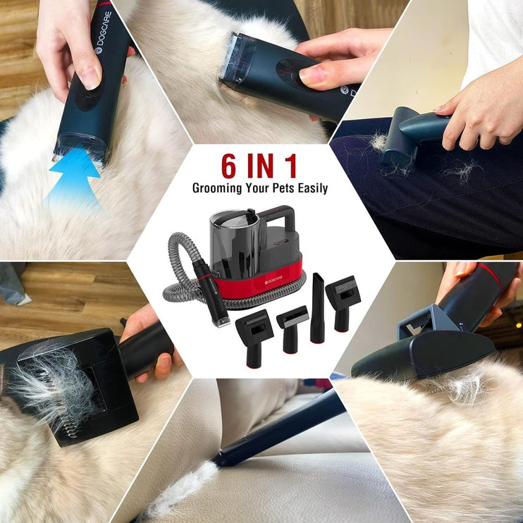 DOGCARE 6-in-1 Modern Grooming Kit with Vacuum, Cat & Dog Clippers & Vacuum